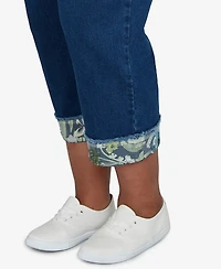 Alfred Dunner Plus Indigo Girls Sequin Embellished Ankle Jeans
