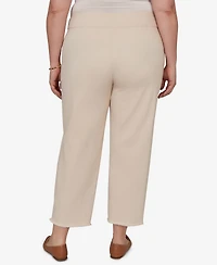 Alfred Dunner Plus Camden Market Tonal Floral Applique Ankle Jeans