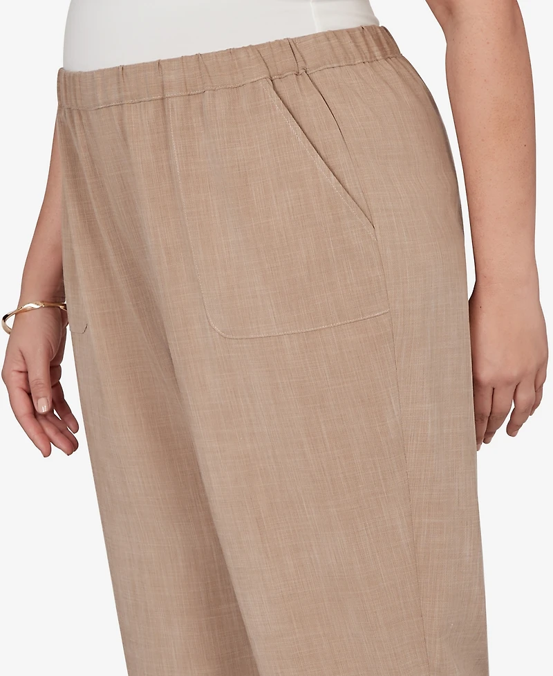 Alfred Dunner Plus Grand Bazaar Textured Pull On Capri Pants