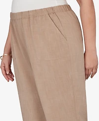 Alfred Dunner Plus Grand Bazaar Textured Pull On Capri Pants
