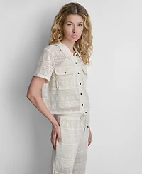 Dkny Women's Button-Down Collared Shirt