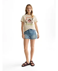 Scotch & Soda Women's Tops and Tees for Women Embroidered Artwork Regular-Fit T-Shirt