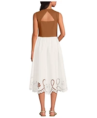 Lands' End Women's Embroidered Duet Midi Dress