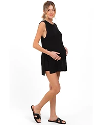 Pinkblush Maternity Black Knit Sleeveless Top Shorts Set