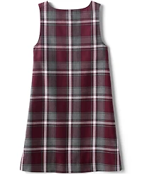 Lands' End Big Girls Plaid Button Shoulder Patch Pocket Jumper
