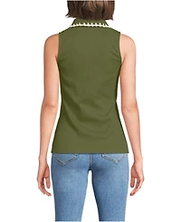 Lands' End Women's Sleeveless Micro Rib Polo