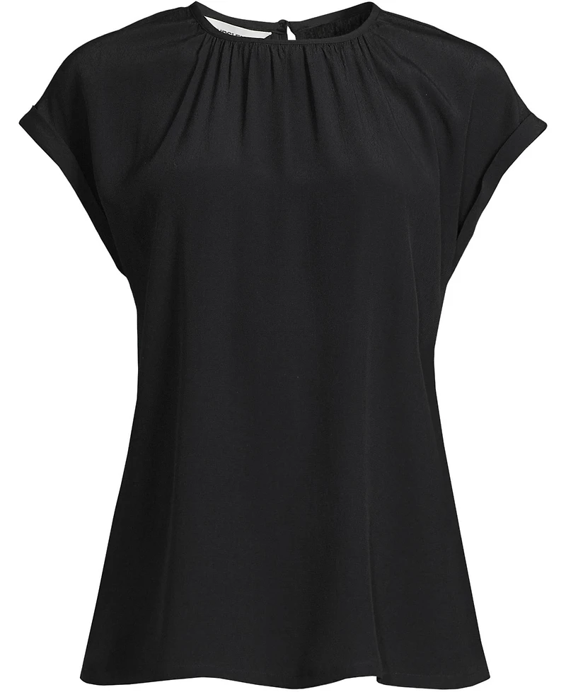 Lands' End Women's Sleeveless Crepe Popover Top