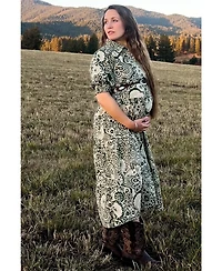 Pinkblush Maternity Olive Floral Collared Tiered Midi Dress