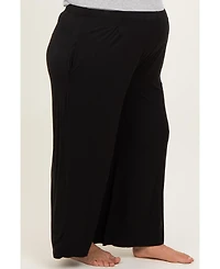 Pinkblush Plus Black Wide Leg Ankle Lounge Pants