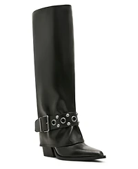 Madden Girl Women's Rodeo Cuffed Studded Cowboy Boots