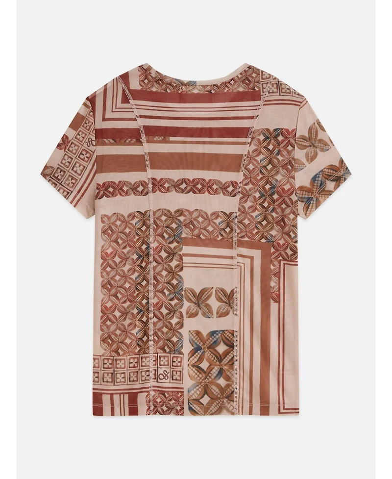 Scotch & Soda Women's Printed Mesh Slim-Fit T-Shirt