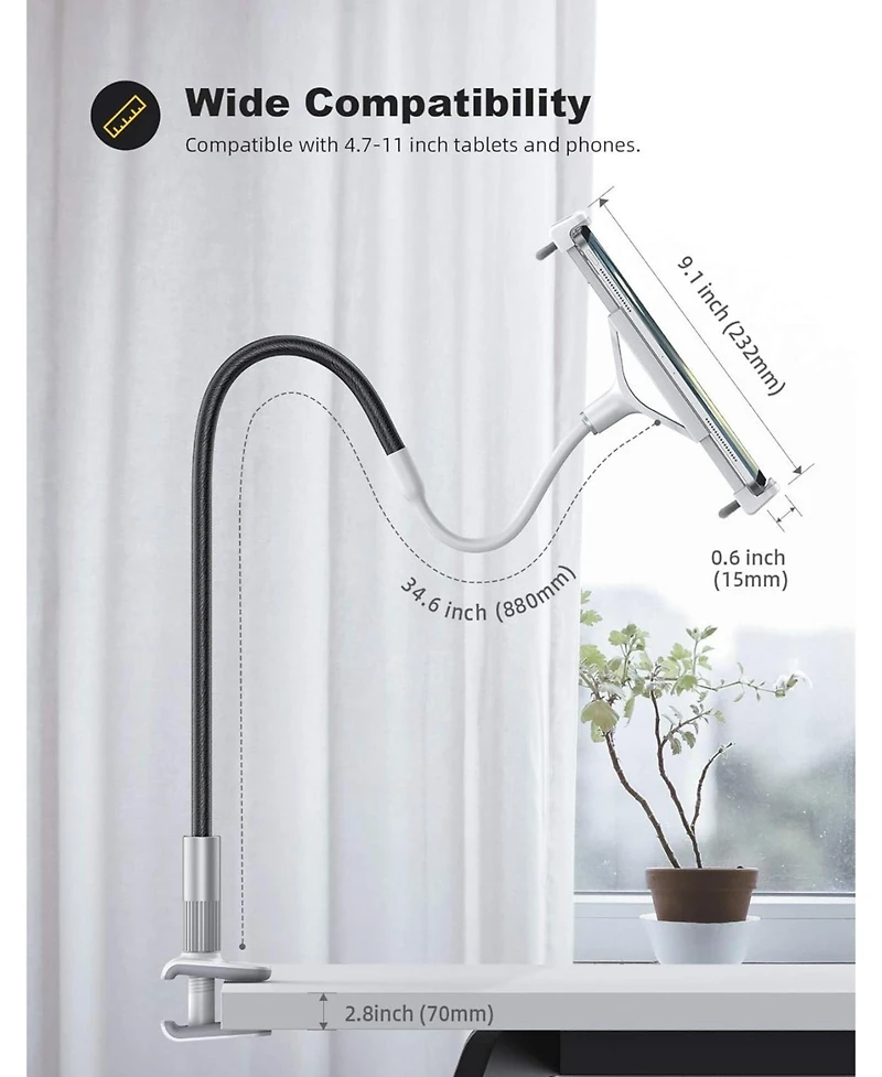 Lamicall Gooseneck Tablet Holder Mount