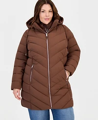Calvin Klein Plus Packable Hooded Puffer Coat