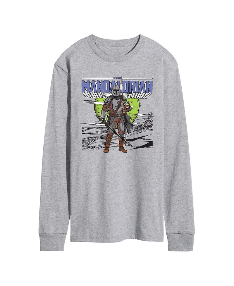 Airwaves Men's The Mandalorian Sword Long-Sleeve Graphic T-Shirt
