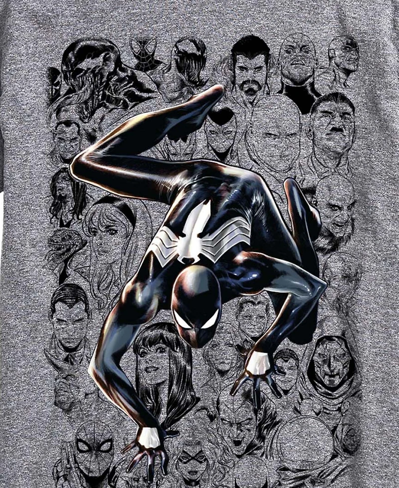 Airwaves Men's Spider-Man Lineart Characters Short-Sleeve Graphic T-Shirt