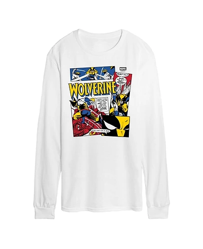 Airwaves Men's Wolverine Comic Panels Collage Long-Sleeve Graphic T-Shirt