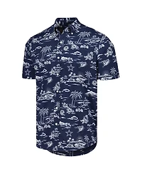 Reyn Spooner Men's Navy Dallas Cowboys Throwback Kekai Print Button-Up Shirt