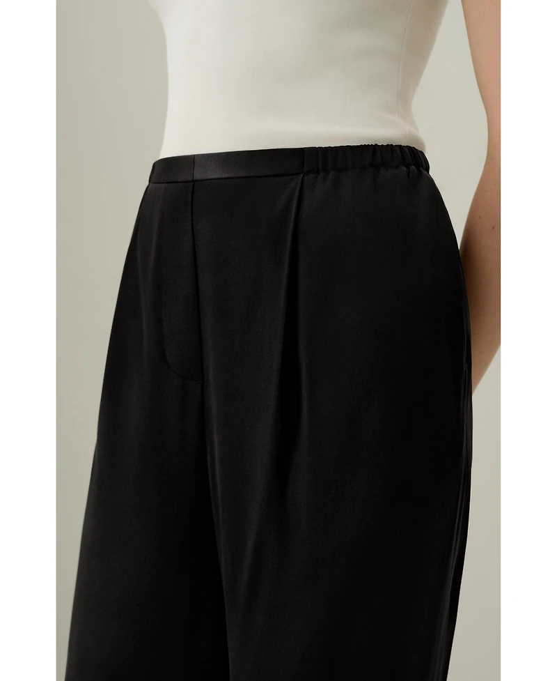 Lilysilk Women's Double-Faced Silk Charmeuse Pant