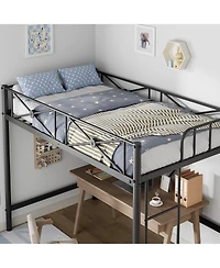 gaomon Metal Loft Bed , Modern Heavy Duty Loftbeds with Safety Guard Rails And Space-Saving Design