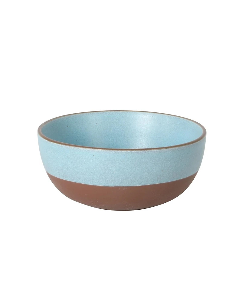 Gibson Home William Crest 4 Piece Cereal Bowl Set, 6.25 inch Round Stoneware Reactive Bowls, Soup, Dessert & Snack Bowls