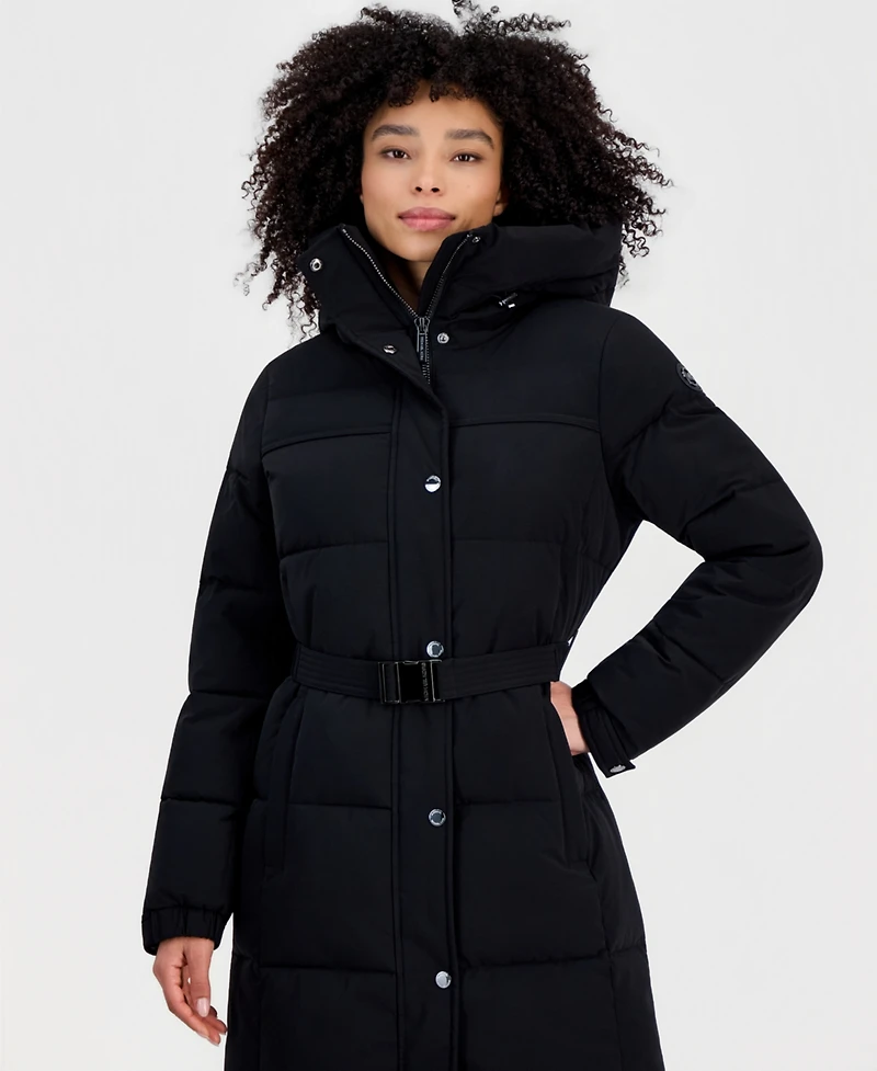 Michael Kors Women's Belted Hooded Puffer Coat