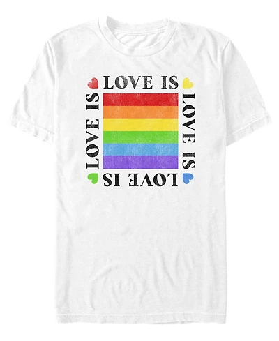 Design By Humans Men's Love Is Pride Short-Sleeve T-Shirt