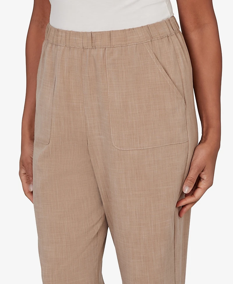 Alfred Dunner Petite Grand Bazaar Textured Pull-On Capris Pants