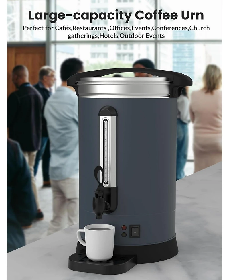 gaomon 18L Double Wall Commerical Coffee Urn, Hot Coffee Dispenser, Grey for Wedding, Buffet, Catering, Events, Outdoor Bar