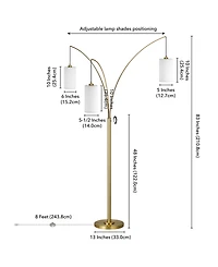 Hudson & Canal 83" Metal Aspen 3-Light Torchiere Floor Lamp