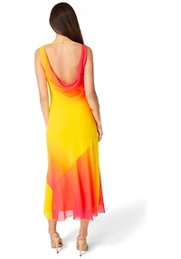 Bebe Women's Ombre Chiffon Cowl Maxi Dress