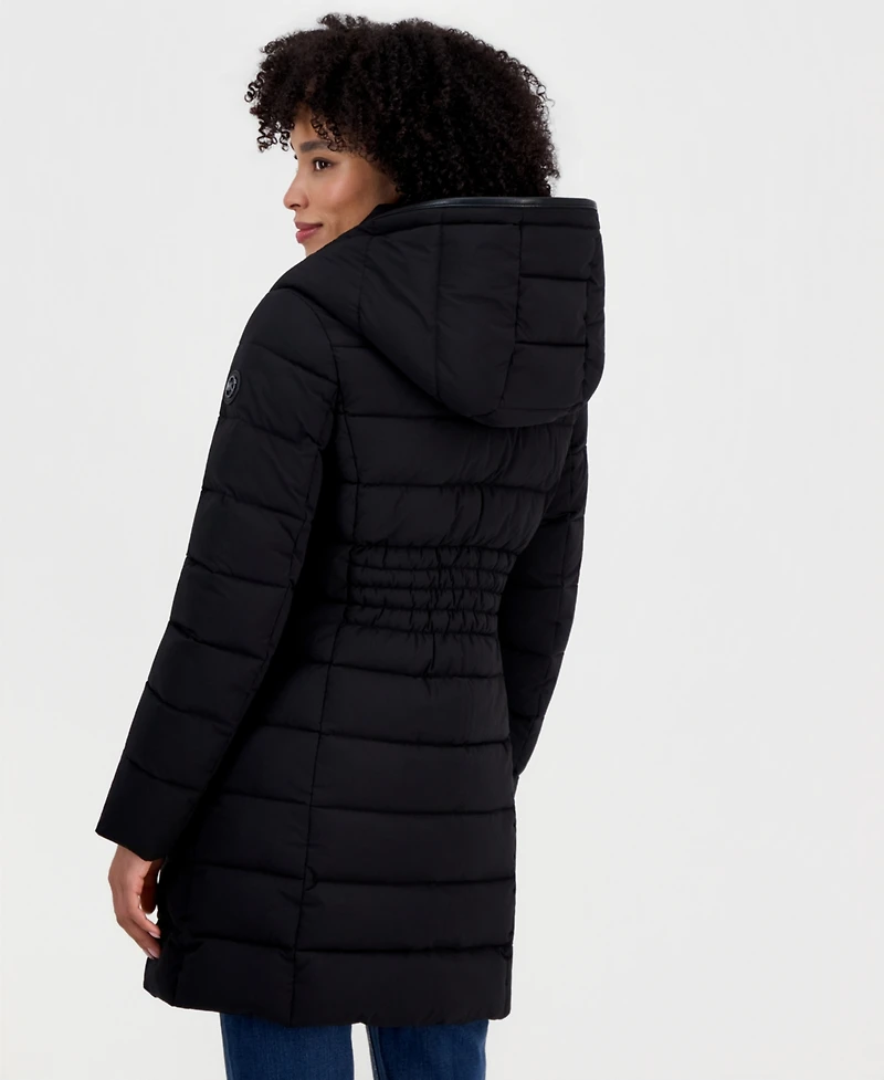 Michael Kors Women's Pleather-Trim Hooded Puffer Coat