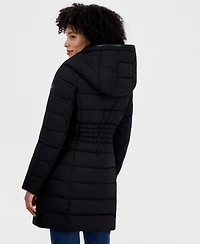 Michael Kors Women's Pleather-Trim Hooded Puffer Coat