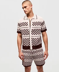 Mode of One Men's Relaxed-Fit Check Short-Sleeve Button-Down Shirt, Macy's Exclusive