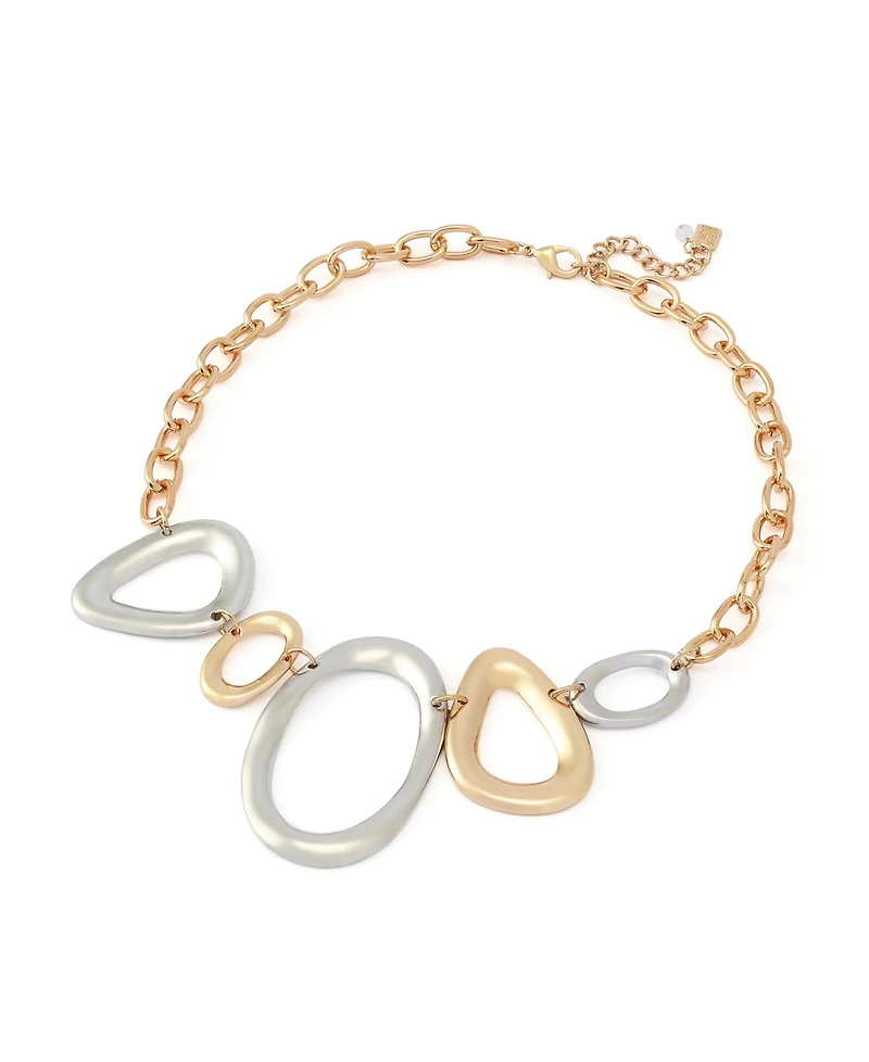 Robert Lee Morris Soho Two-Tone Sculpted Link Bib Necklace