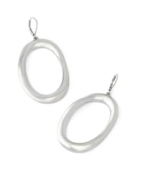 Robert Lee Morris Soho Rhodium Sculpted Oval Drop Earrings