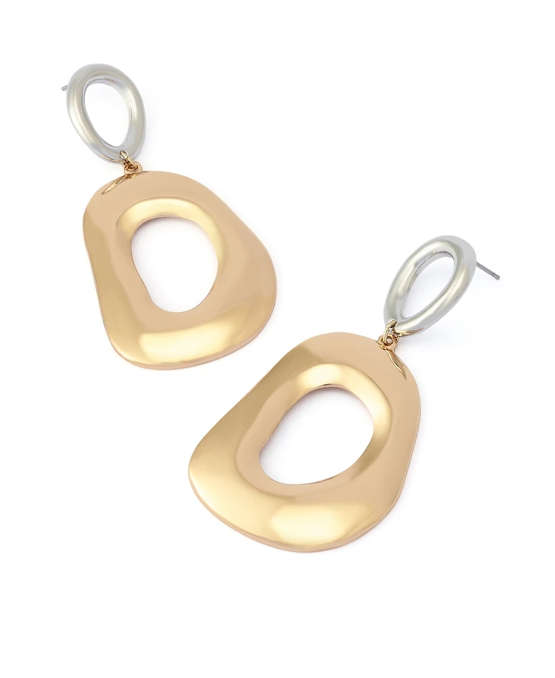 Robert Lee Morris Soho Two-Tone Sculpted Link Double Drop Earrings