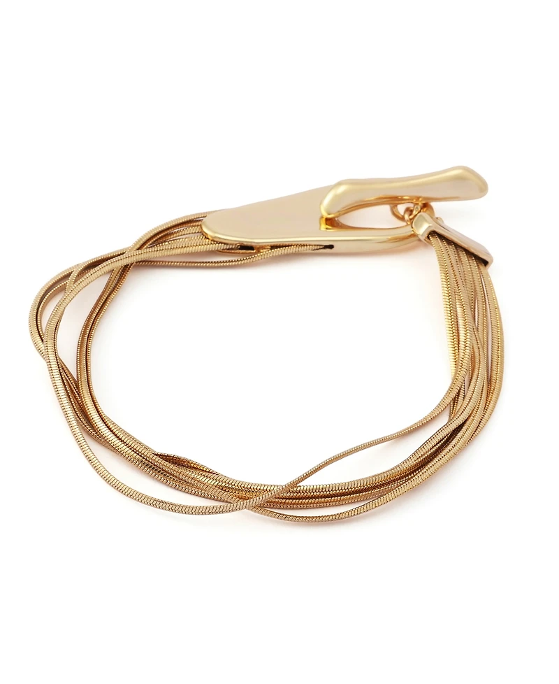 Robert Lee Morris Soho Gold Fringe Chain Toggle Bracelet