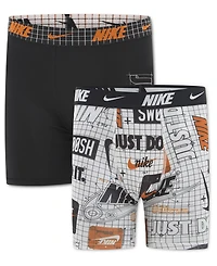 Nike Boys' 8-20 Printed Long Boxer Briefs, 2-Pack