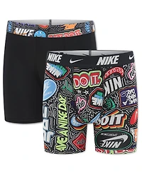 Nike Boys' 8-20 Printed Long Boxer Briefs, 2-Pack