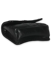 Pre-Owned Saint Laurent Black Crinkled Calfskin Matelasse Micro Niki Airpods Case