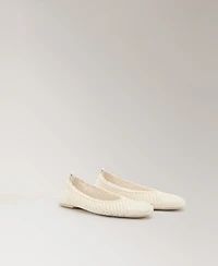 Mango Women's Straps Knit Ballet Flats