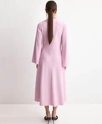 Mango Women's Flared-Sleeve Satin Dress