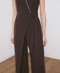 Mango Women's Belt Wrap Jumpsuit