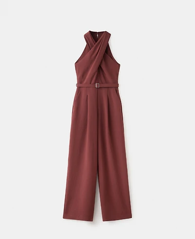 Mango Women's Belt Wrap Jumpsuit