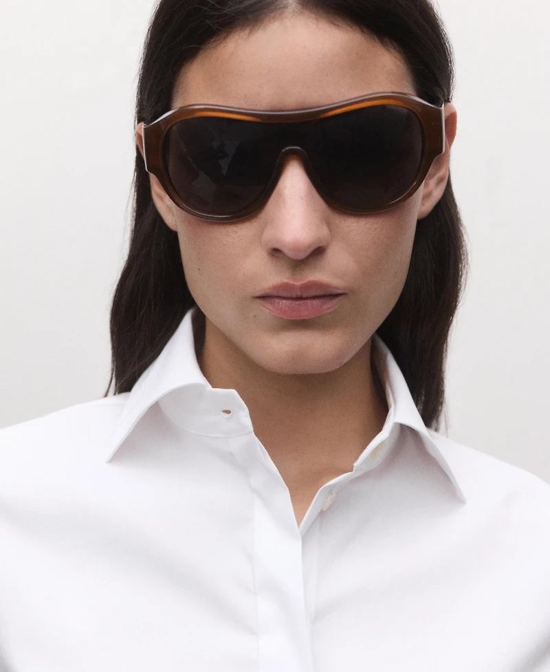 Mango Women's Concealed Closure Fitted Shirt