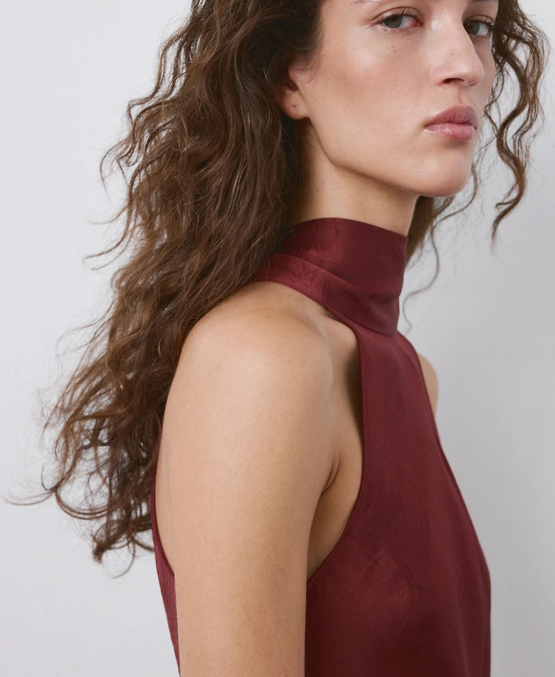 Mango Women's Bow Halter-Neck Dress