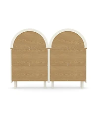 Streamdale Furniture Set of 2 Arched 3-Tier Wooden Bookshelves