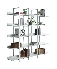 Streamdale Furniture 5-Tier Vintage Industrial Open Bookshelf with Metal Frame