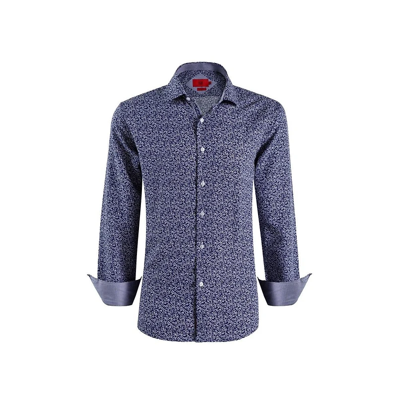 Elie Balleh Men's Slim Fit Floral Printed Button-Down Shirt