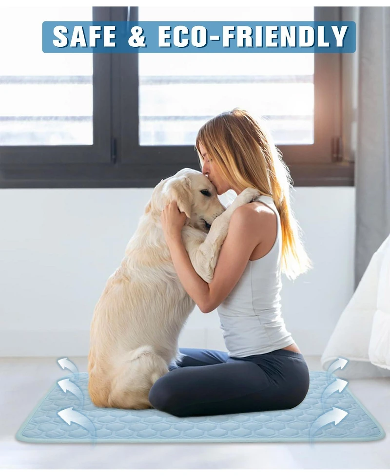 Aronkl Dog Cat Mat Self Cooling for Dogs Cats Washable Portable High Tech Fabric Breathable Summer